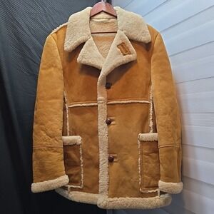 Vintage Lakeland Shearling Sheepskin Wool Size 40 Yellowstone Marlboro Man